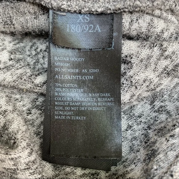 All Saints Radar Hoodie Full Zip Jacket Sweatshirts & Hoodies